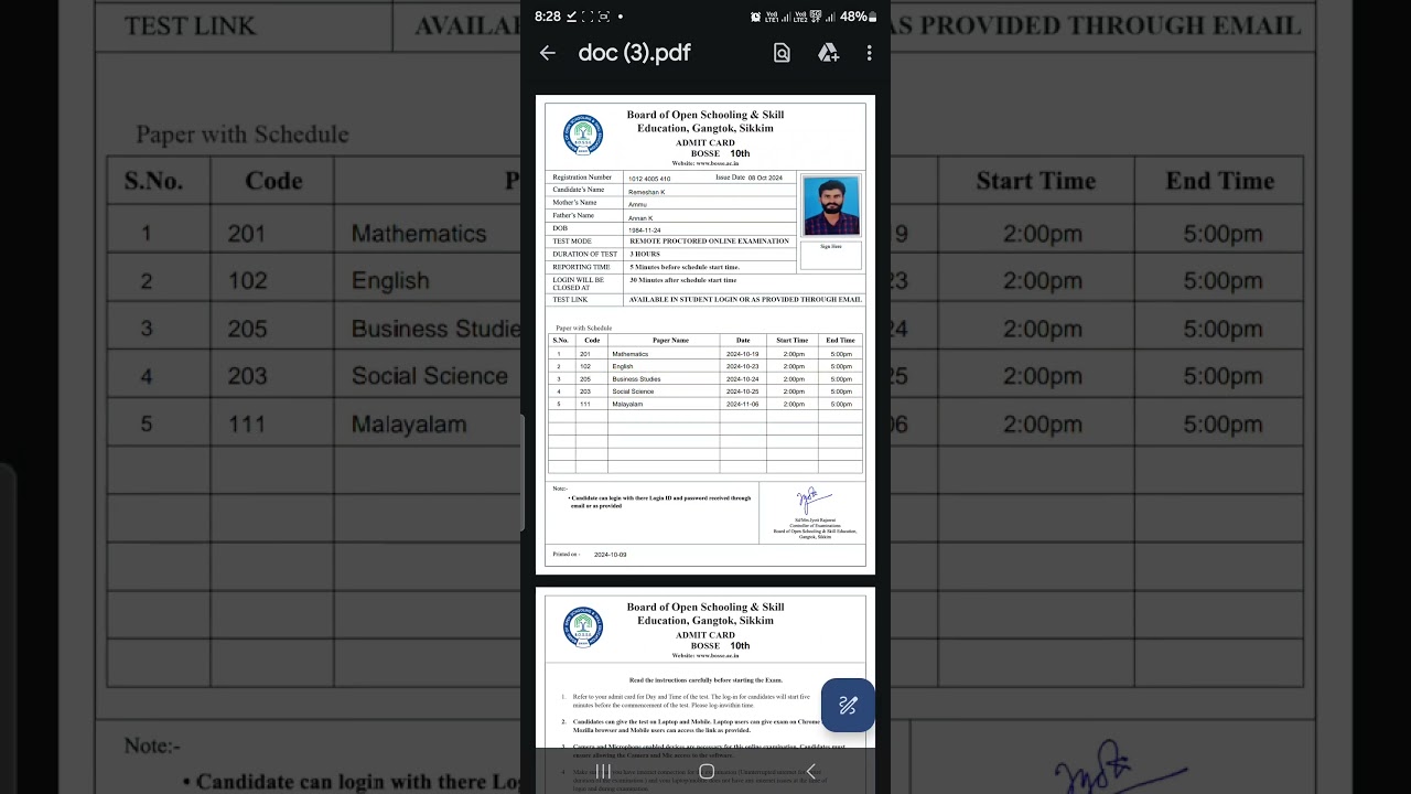 BOSSE admit card download tutorial video #bosse #cobse #motivation