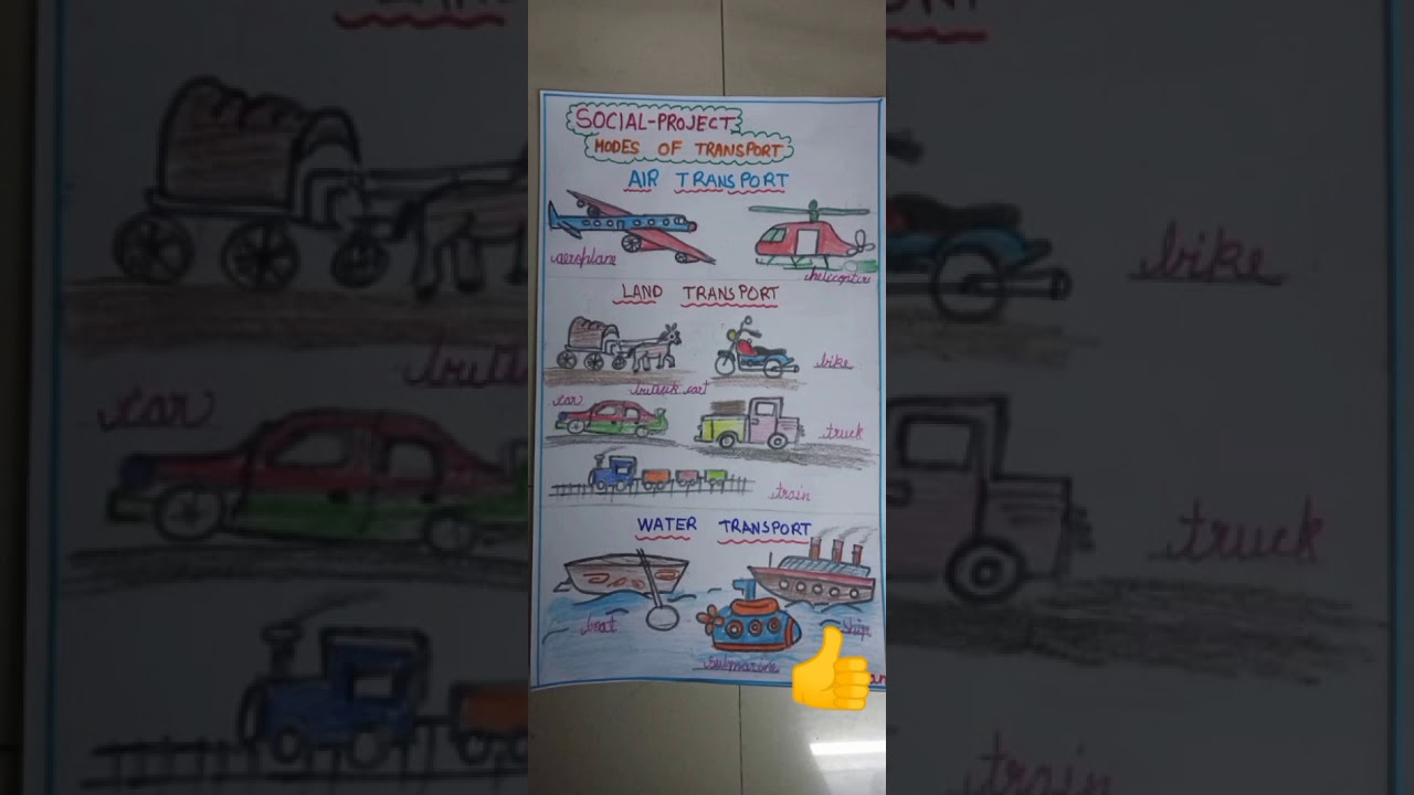 chart for mode of transport marking by kid.//class 3
