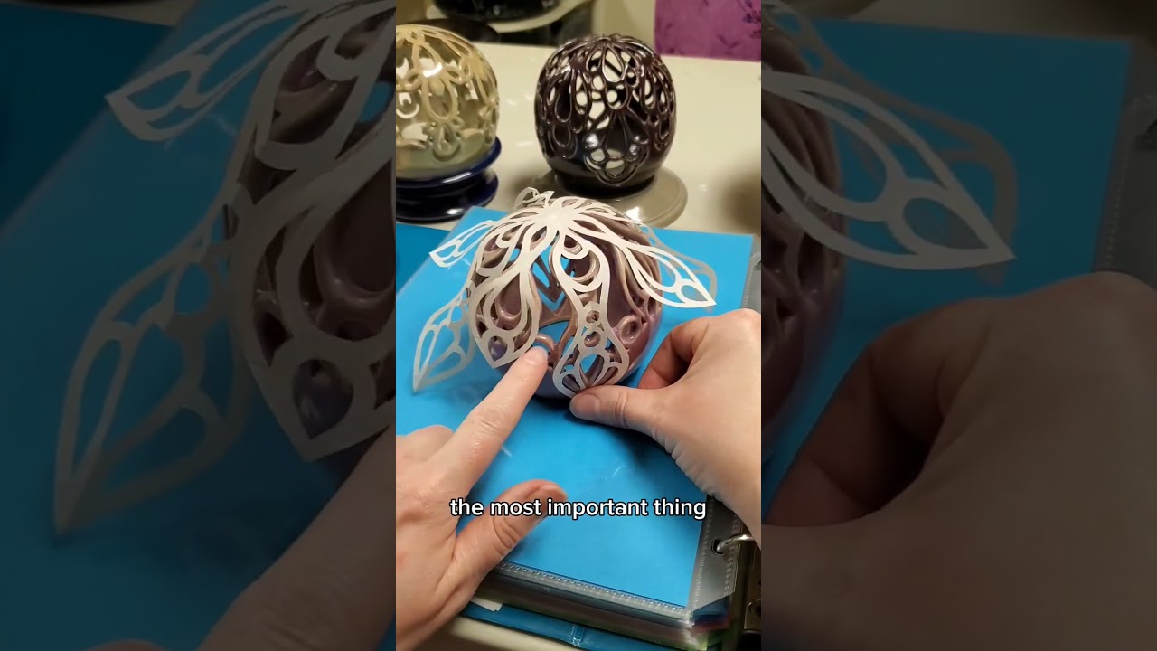This is how I get the patterns on my luminaries. #pottery #ceramics #luminary #carving #stencils