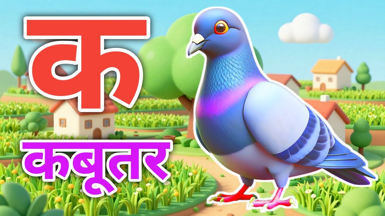 क से कबूतर,अ से अनार a se anaar k se kabutar | Hindi varnmala | ABCD क से‌ कबूतर अ से अनार, for kids