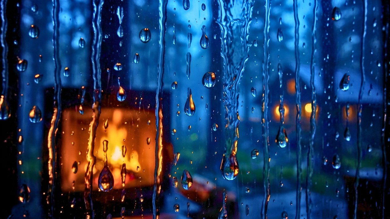 Rain on Window During a Thunderstorm 🌧️ Relaxing Rain Sounds for Sleep & Study