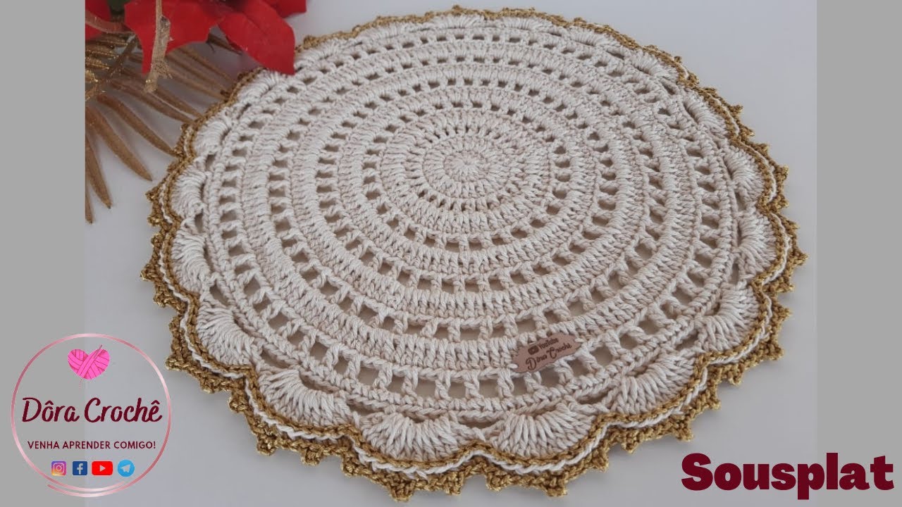 Sousplat em Crochê Simples mas com Glamour| Passo a Passo