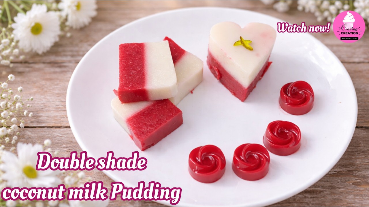 Double shade coconut milk pudding| coconut milk pudding| easy dessert recipes| jelly recipes|sweets