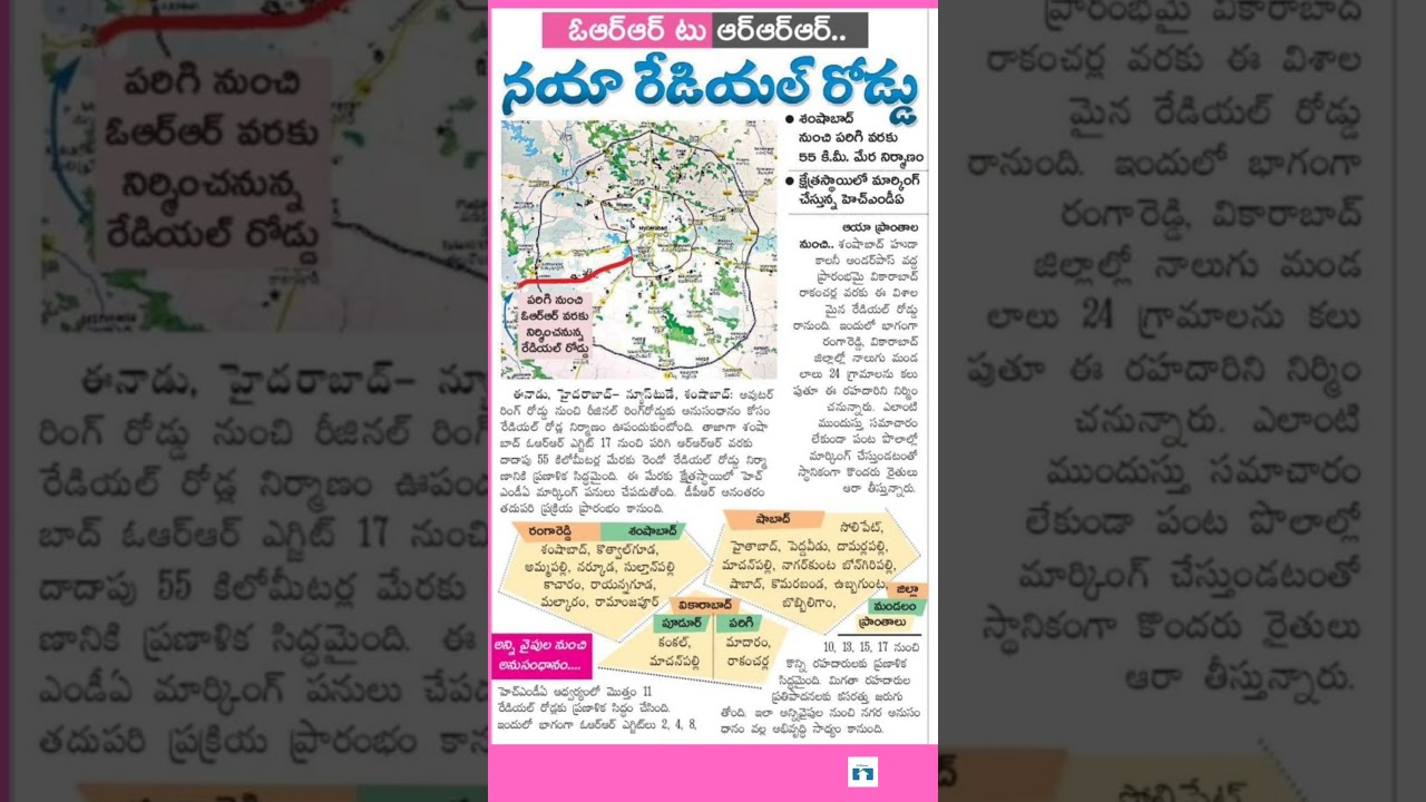 Naya Radial Roads from ORR to RRR... 9392060456