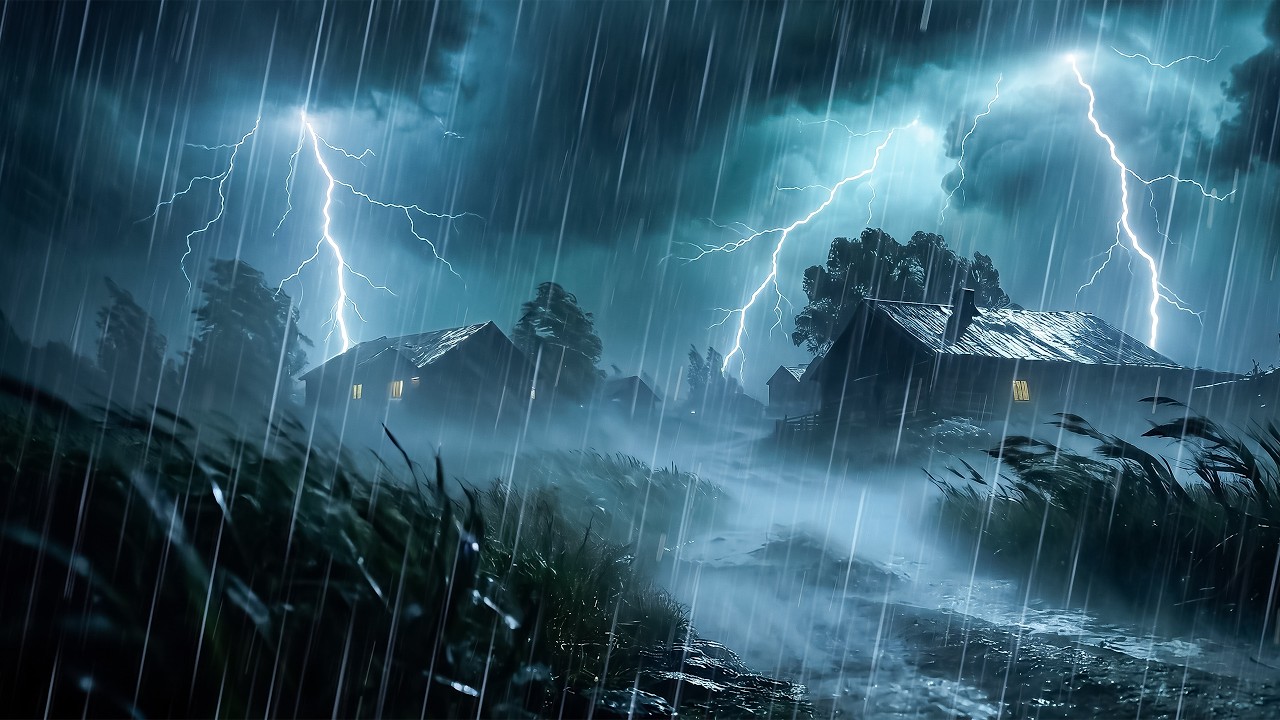 A Massive Storm on Forest Field | Heavy Rain & Powerful Thunder Help You Sleep Fast & Calm Your Mind