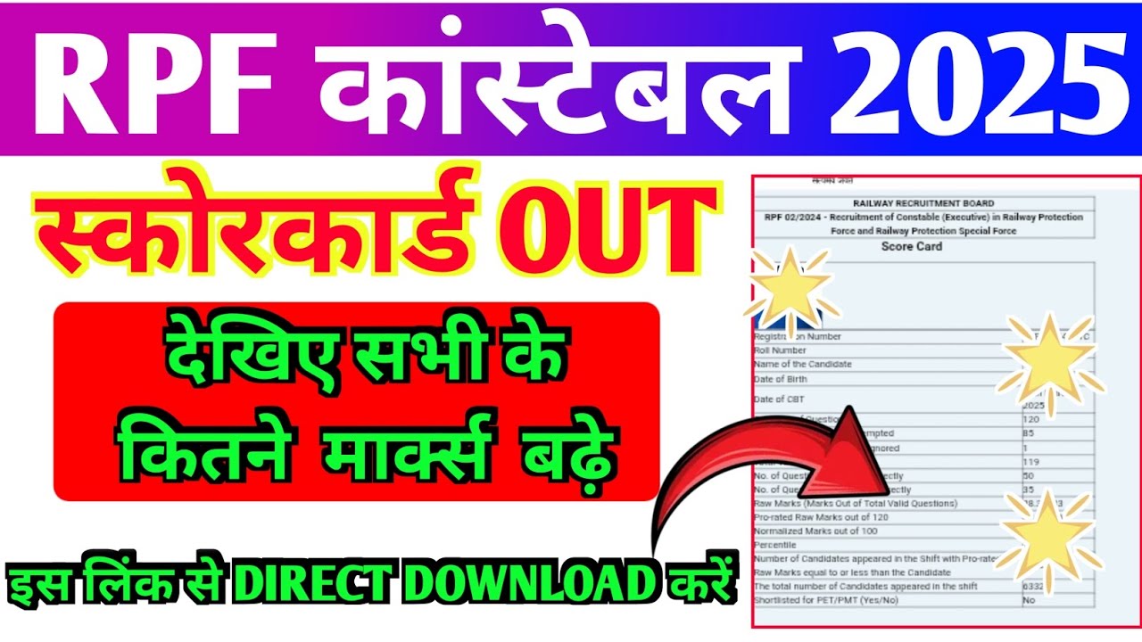 How to Check RPF CONSTABLE Scorecard ||RPF CONSTABLE ka Scorecard kaise dekhe #rrb#rpfconstable#rpf