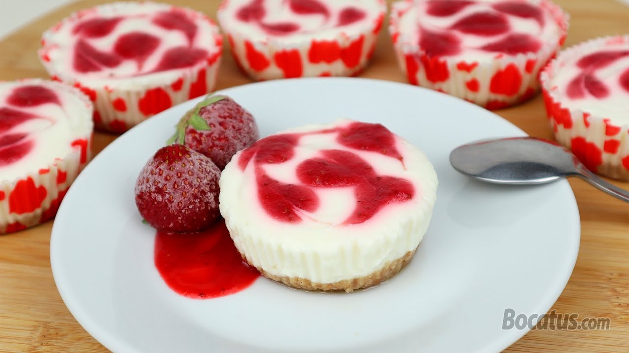 Mini-Tartas de Queso ¡muy cremosas y sin horno!