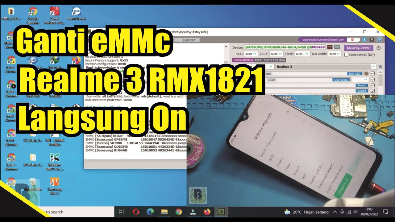 Ganti Emmc Realme 3 RMX1821 4/64gb Langsung On, File Dump Tested