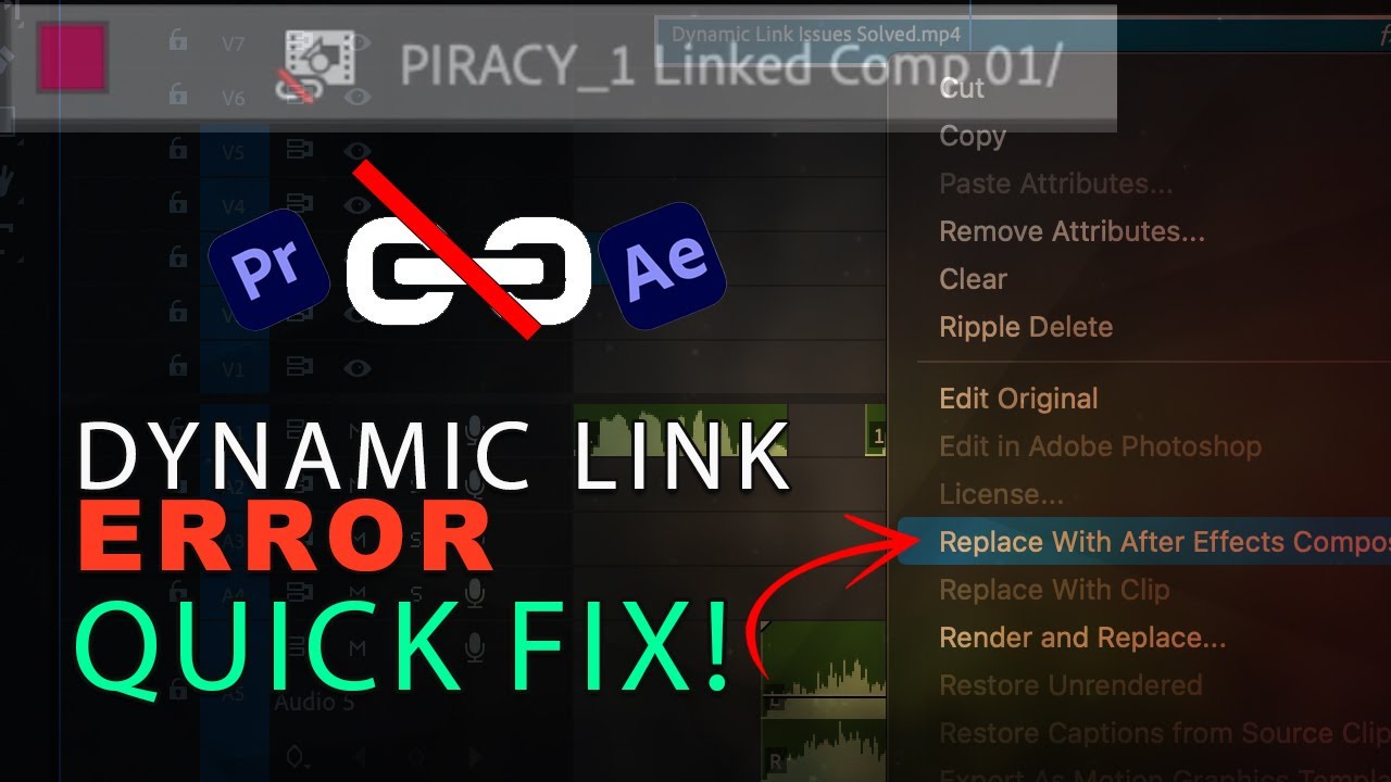 How to Fix Dynamic Link ERROR Between After effects & Premiere Pro