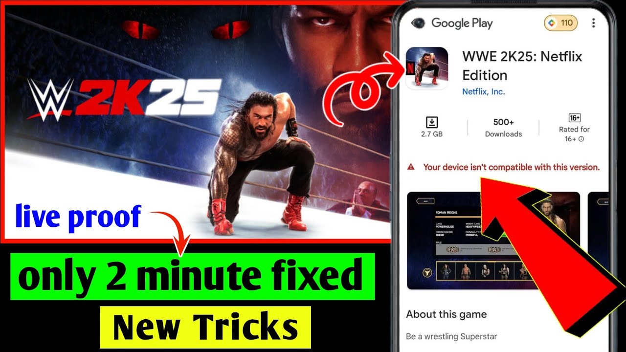 WWE 2k25 Netflix Your Device Isn't Compatible With This Version | WWE 2k25 Netflix Not Compatible