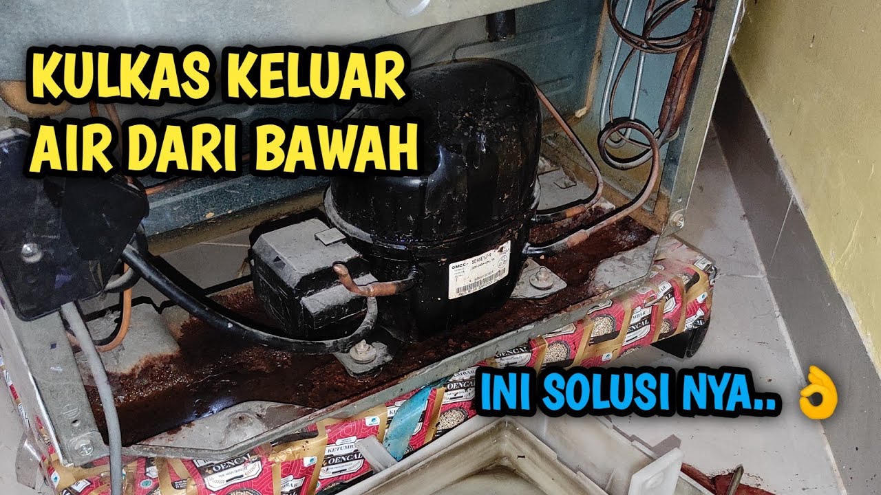 CARA MENGATASI KULKAS KELUAR AIR DARI BAWAH | KULKAS SHARP 2 PINTU