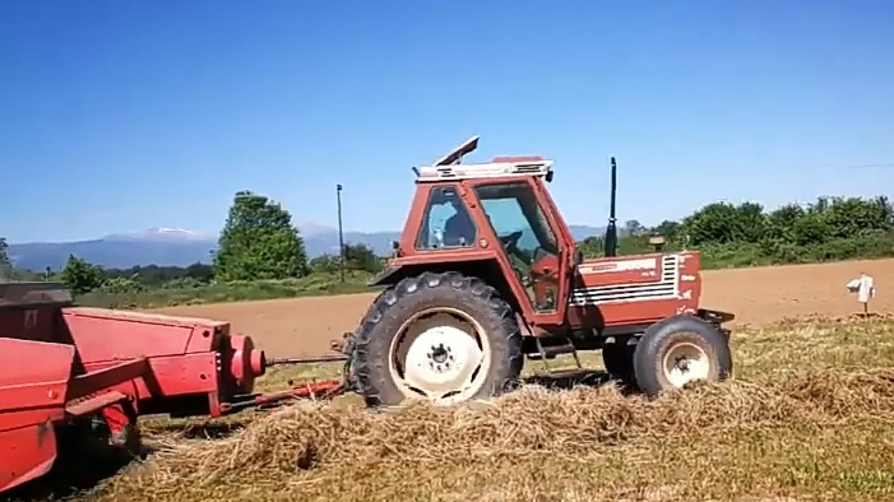 fiat 80-90 - δέσιμο τριφφυλιου με πρεσσα welger 630