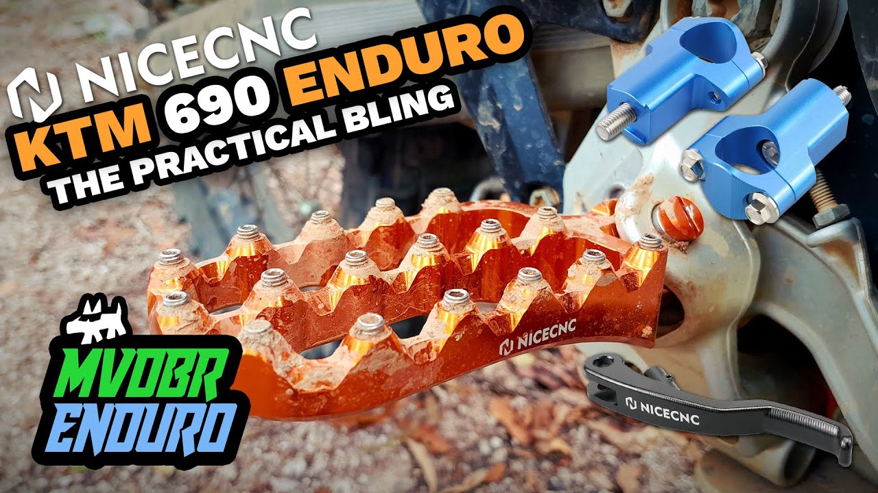 KTM 690 Enduro Practical Bling: NICECNC Footpegs Levers & Handlebar Risers