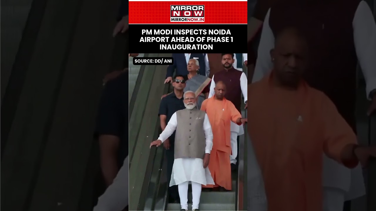 PM Modi Inspects Noida International Airport In Jewar Ahead Of Inauguration Of Phase 1 #shorts