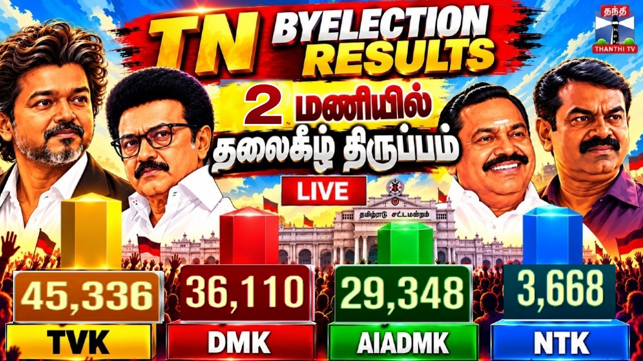 🔴LIVE : Maduranthakam Election Results | Dharapuram Election Results | Byelection Results | Election