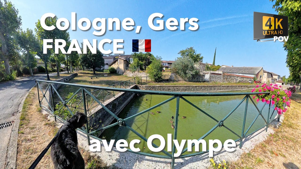 Cologne Gers avec Olympe à pied 4K
