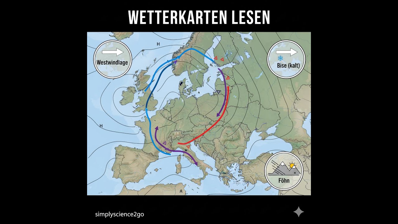 Wetterkarten & Großwetterlagen 🌤️🧭 | Frontalzone, Zyklone, Bise & Föhn einfach erklärt