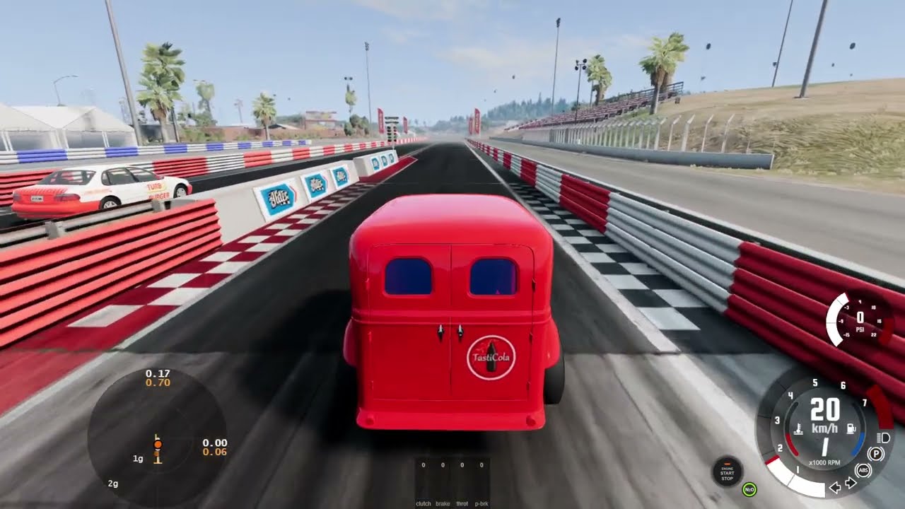 Soda Delivery Special Van VS. Hamburger Delivery Car Drag Race - BeamNG.drive