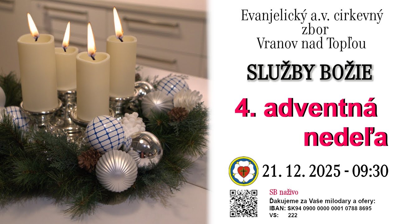 Služby Božie VT  21.12. 2025  -  4. ADVENTNÁ NEDEĽA