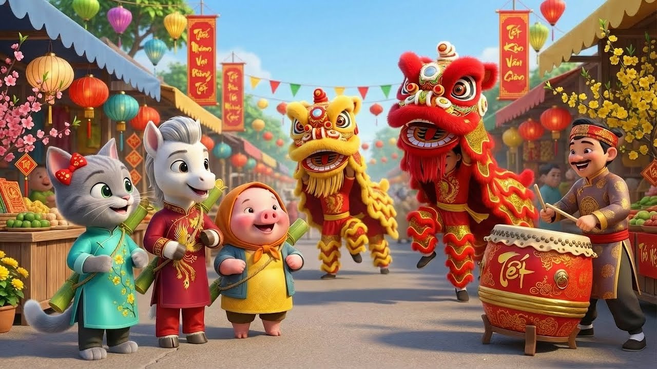 Xúc Xắc Xúc Xẻ - Liên Khúc Nhạc Xuân Thiếu Nhi 4K Remix Sôi Động - Mở To Cho Bé Vui Chơi Ngoan