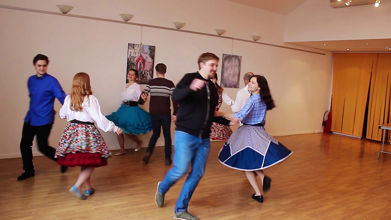 Square dance lessons: basic figures [ Promenade, Allemande left, Single file promenade]