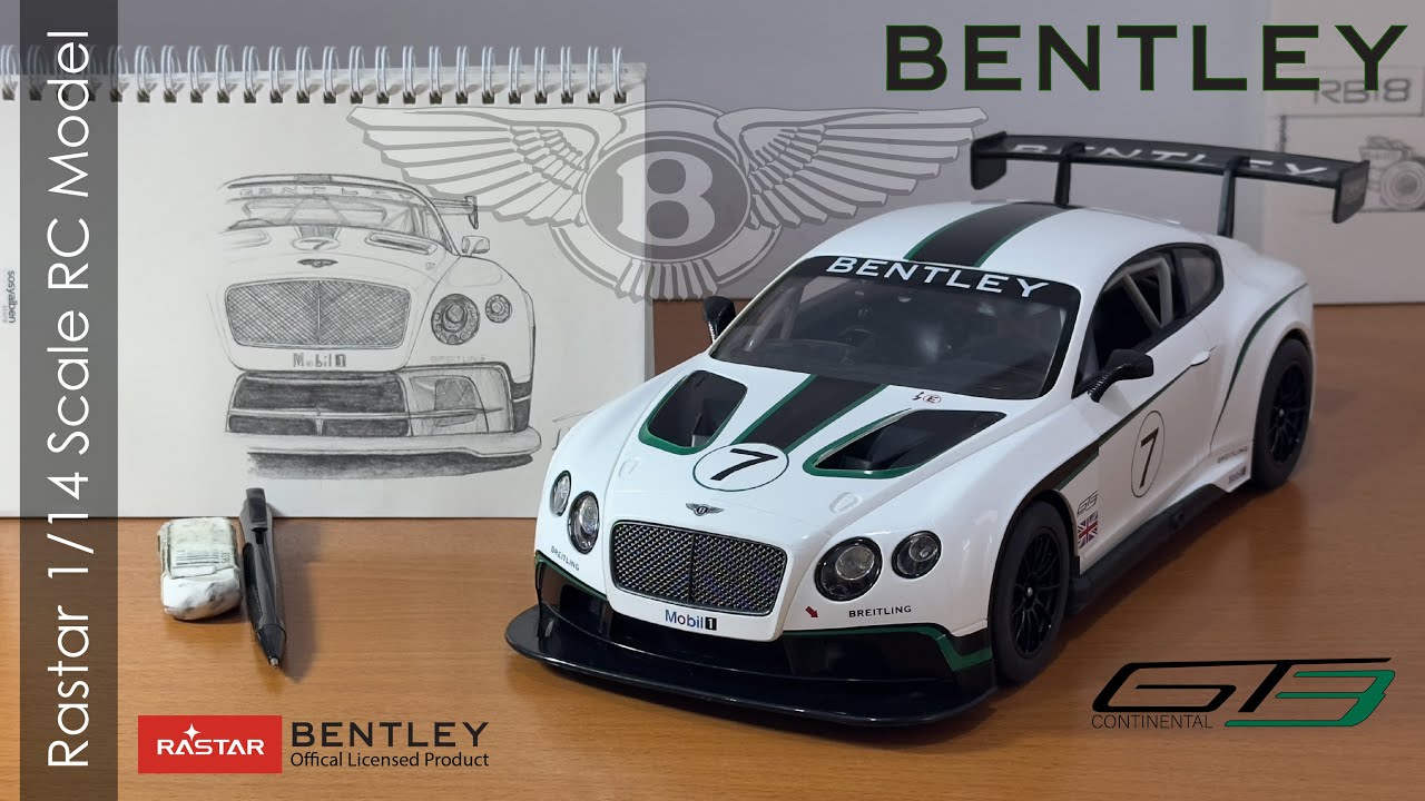 Rastar Bentley Continental GT3 1/14 Scale RC Model, Unboxing, Details, Test Drive