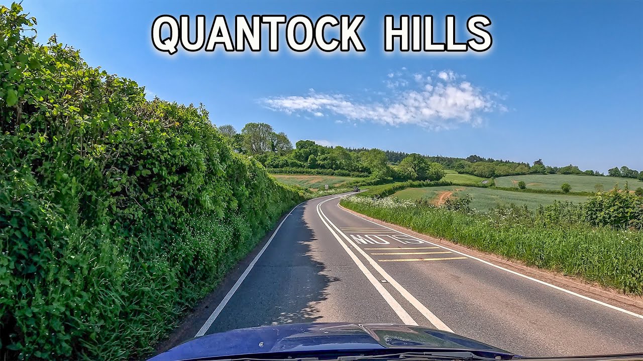 Bridgwater to Watchet in 4K (Bristol Road, Quantock Hills)