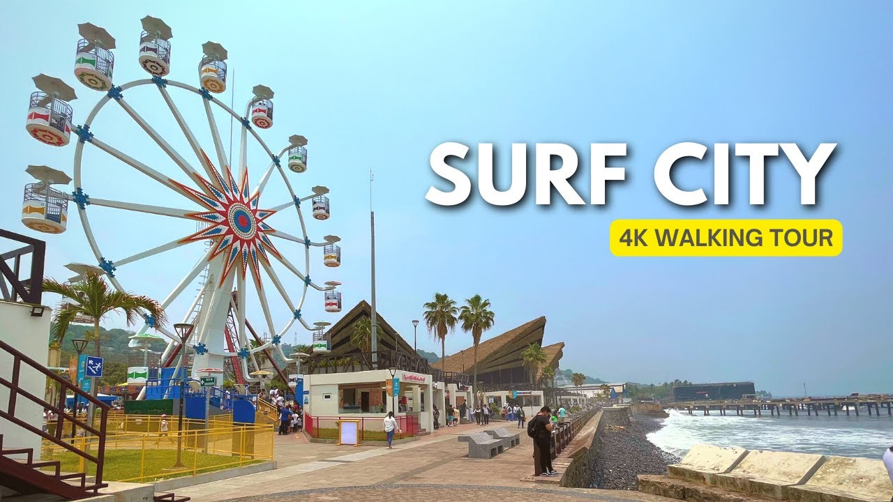 La Libertad, El Salvador 🇸🇻 - Surf City, Sunset Park and La Libertad Port - 4K Walking Tour