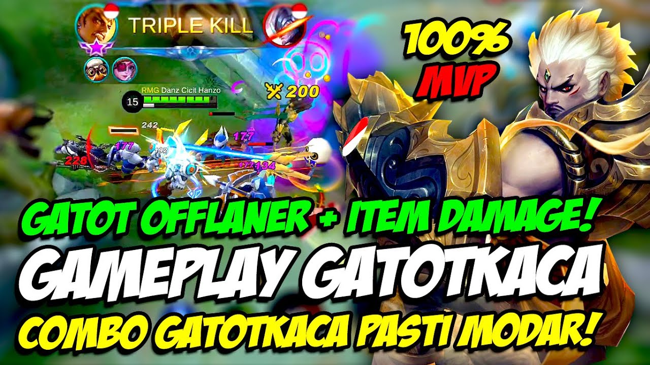 GAMEPLAY GATOTKACA | COMBO GATOTKACA TERBARU! GATOTKACA OFFLANE + GATOTKACA ITEM DAMAGE!