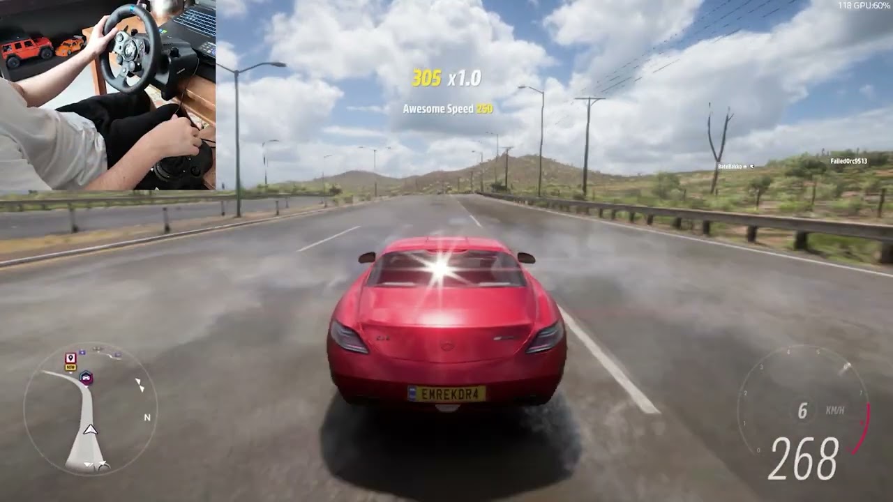 Driving Mercedes SLS AMG with Logitech G923 | FORZA HORIZON