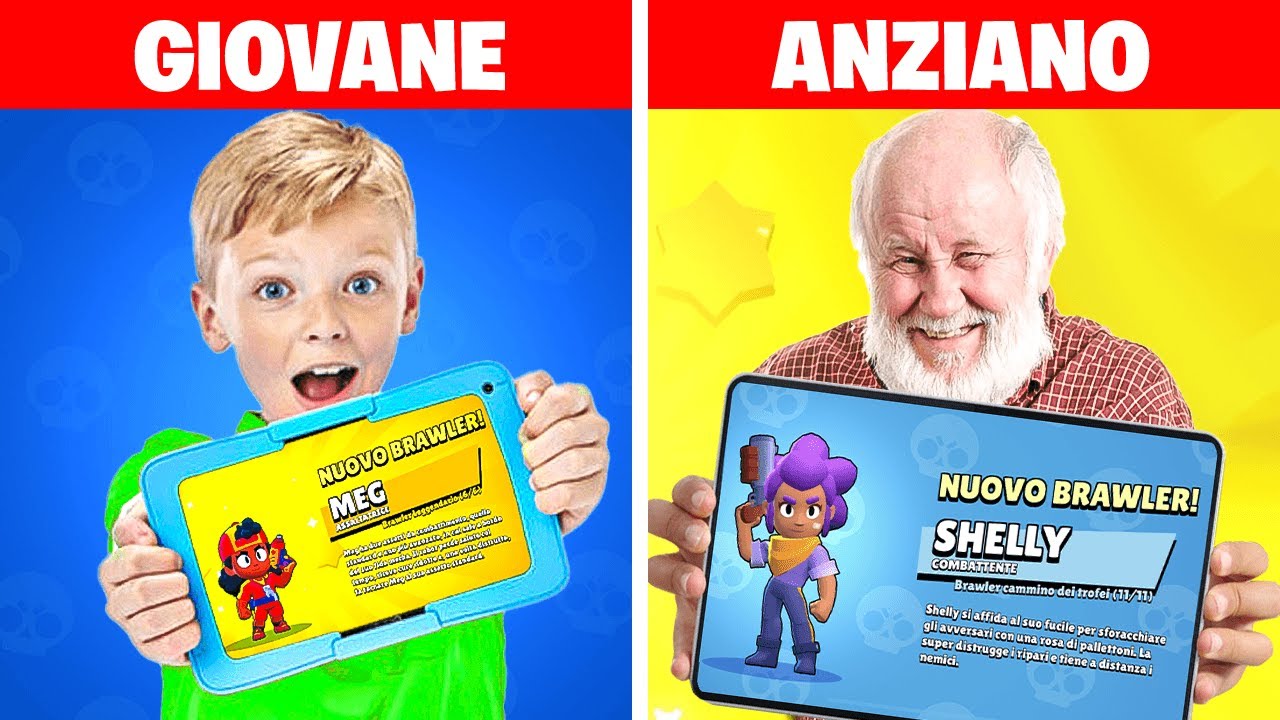 GIOVANE VS ANZIANO SU BRAWL STARS! SFIDA BOX OPENING Nuovo Brawler Meg