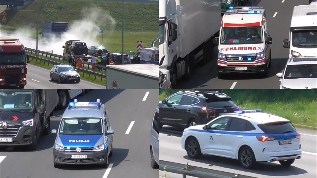 Kein Reißverschluss & Rettungsgasse! Schwerer Unfall auf A4! Einsatzfahrten zum Unfall bei Otmęt
