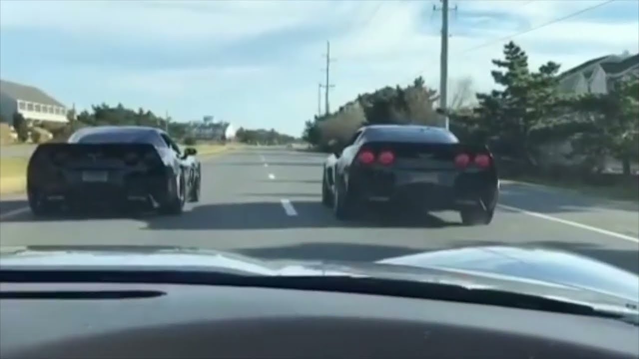 Boosted Z06 Does A Burnout and crazy car crash