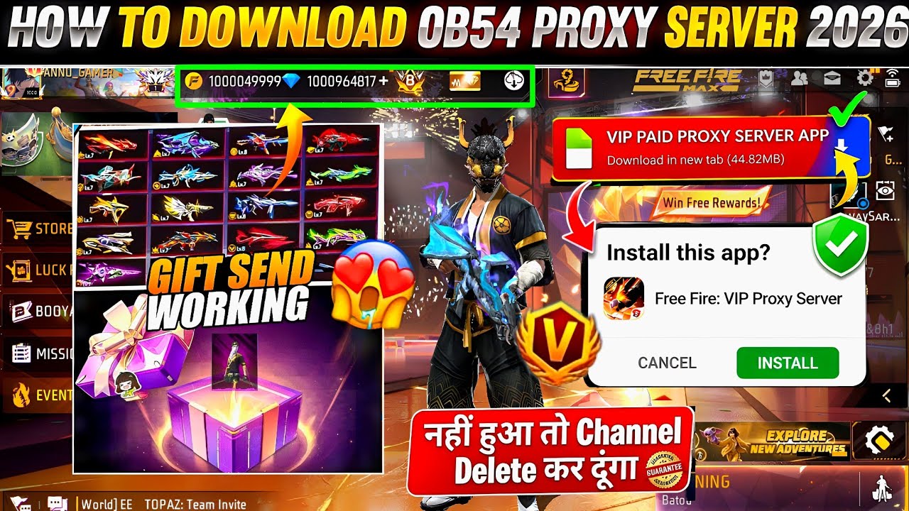 How To Download Proxy Server 💯😱🔥, proxy Server Free Fire Kaise Download Karen, Ob54 Proxy Server ff