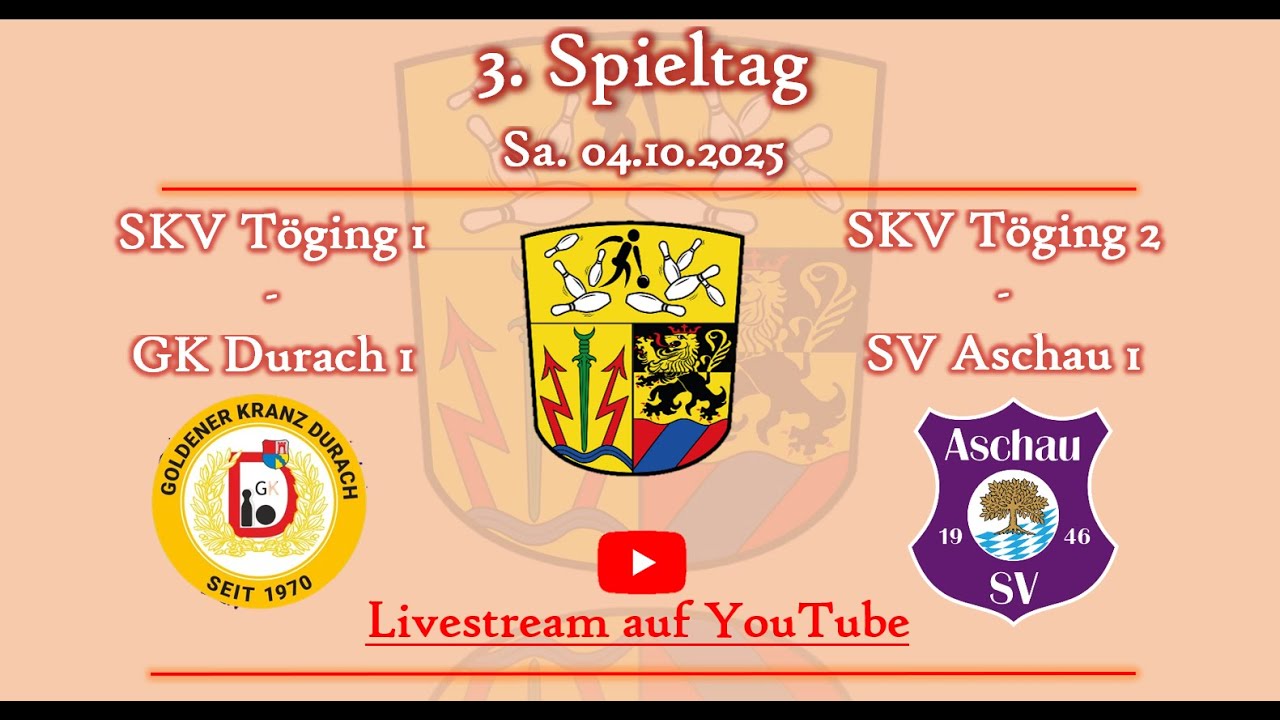 3. Spieltag SKV Töging 1 -  Goldener Kranz Durach 1 und Töging 2 - SV Aschau 1