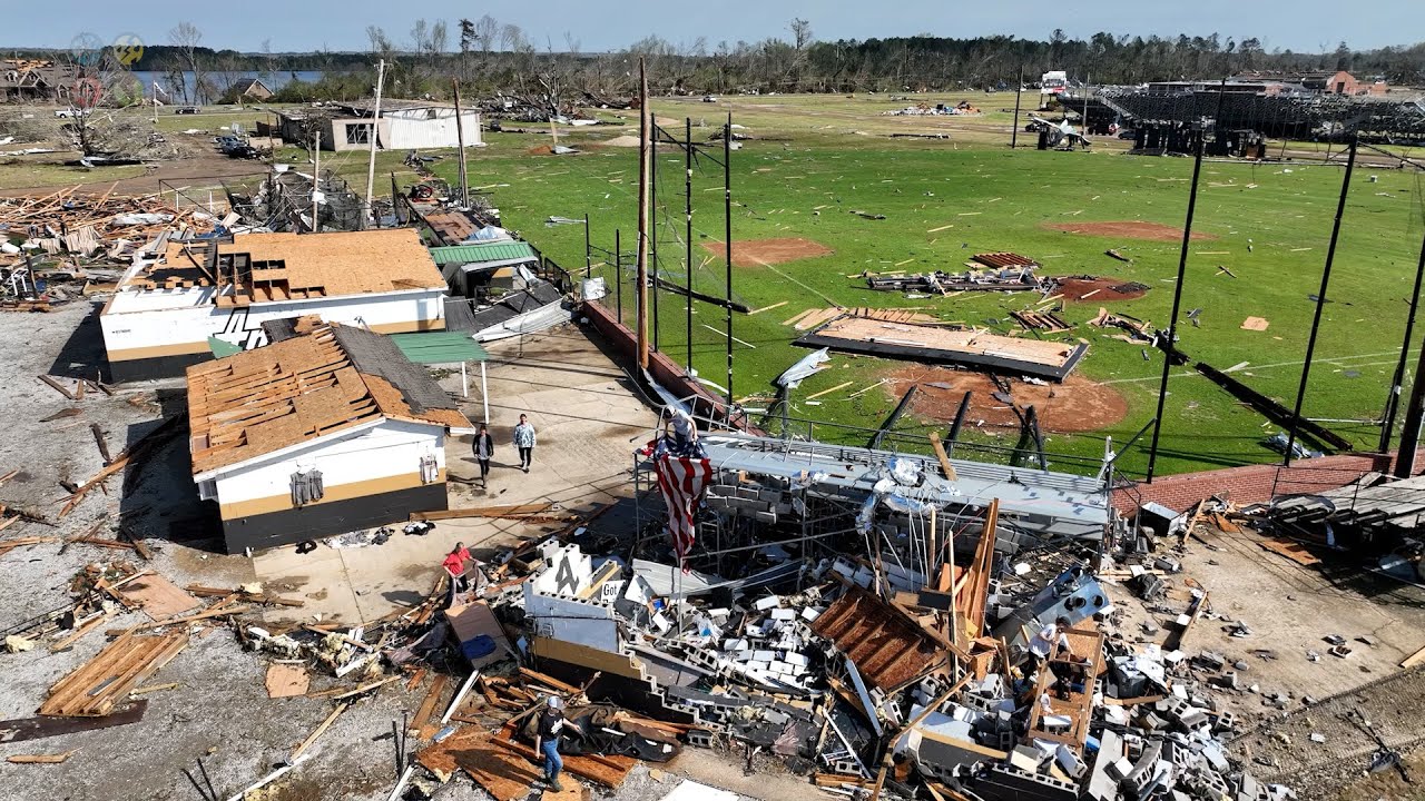Amory, MS Drone Tornado Damage Aftermath Survey