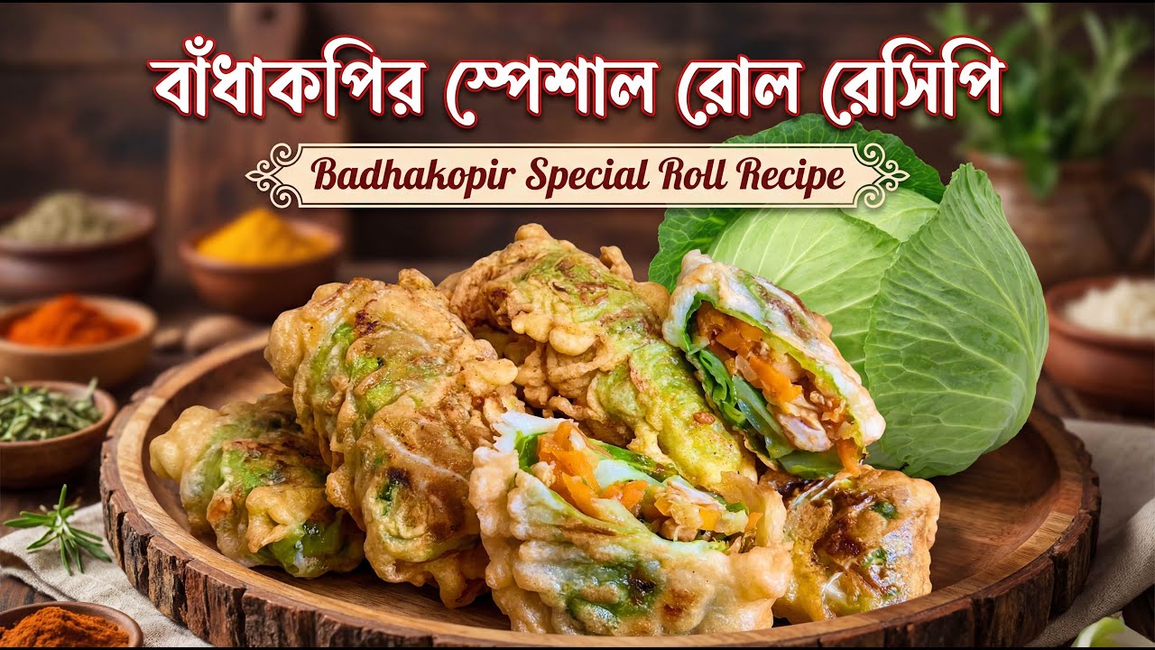 বাঁধাকপি পাতা দিয়ে স্পেশাল রোল রেসিপি