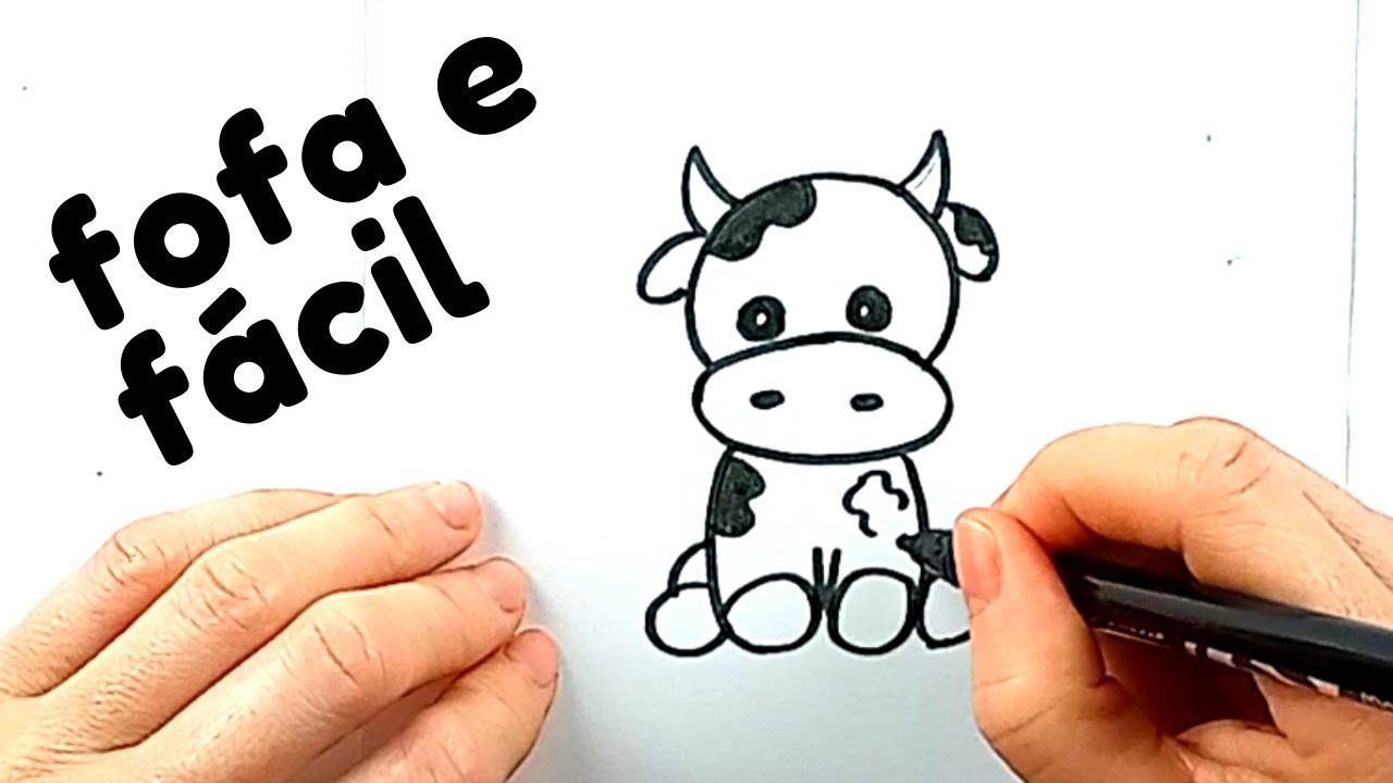 COMO DESENHAR UMA VAQUINHA FOFA (DESENHAR VAQUINHA FÁCIL)