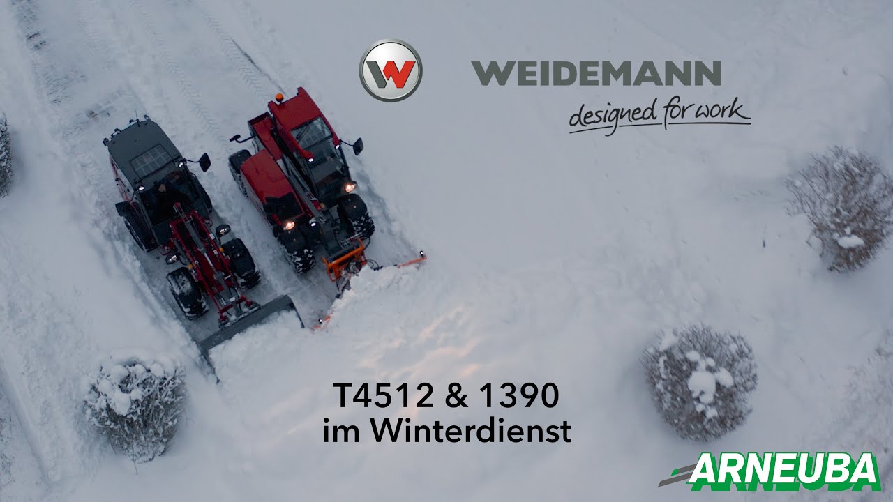 Die neuen Modelle von Weidemann T4512 & 1390 im Winterdiensteinsatz in Schlettau/Erzgebirge
