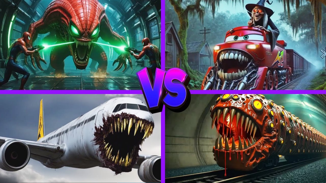 Spider-Man Worm🆚Train Eater🆚McQueen Train Eater🆚Infected Sky - Tiles Hop EDM Rush 🎶