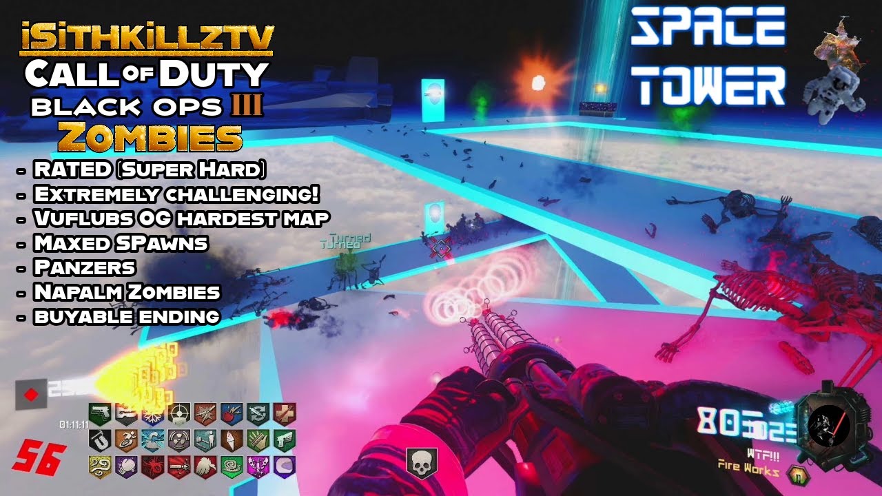Can we SURVIVE through the Super HARD Space Tower Zombie CHALLENGE map? - Bo3 Custom Zombies