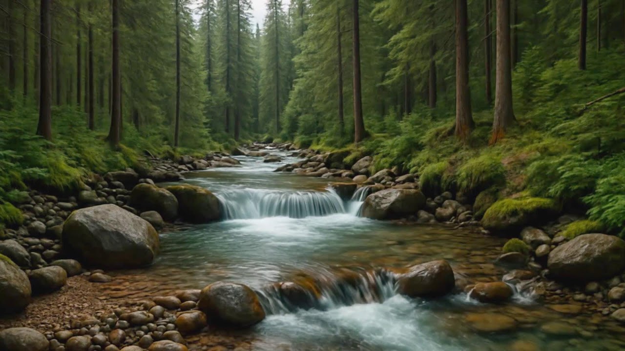 LIVE: Forest River Serenity | Relax & Focus | White Noise Room 4K