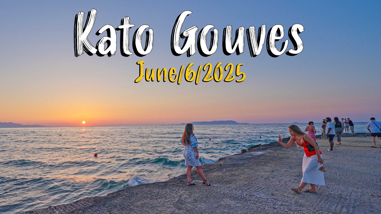 Kato Gouves Kreta, Crete, walking tour 4K, Drone, Greece travel guide 2025
