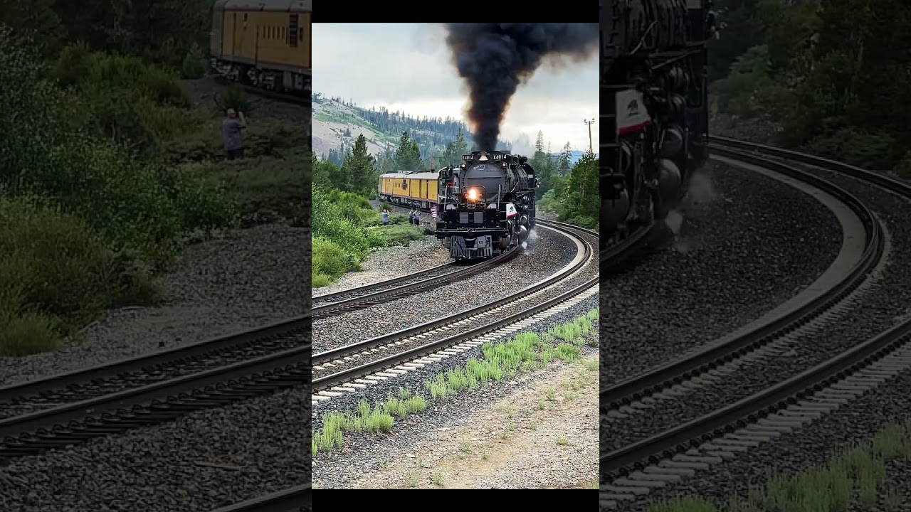 Chasing Big Boy! Old Donner Summit Rd, Norden, CA #train #bigboy #railroad #railway #steamtrain