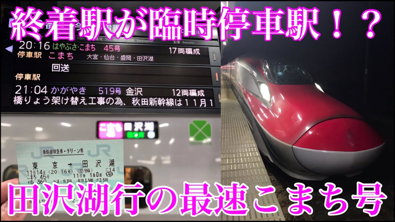 【終着が臨時停車駅⁉】東京発田沢湖行こまち45号に乗ってきた