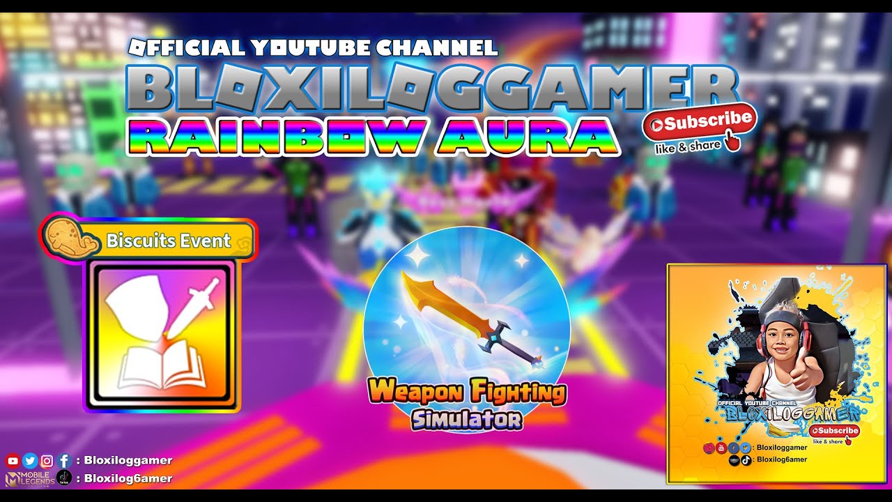 Rainbow Aura Biscuit Event Weapon Fighting Simulator | Bloxiloggamer