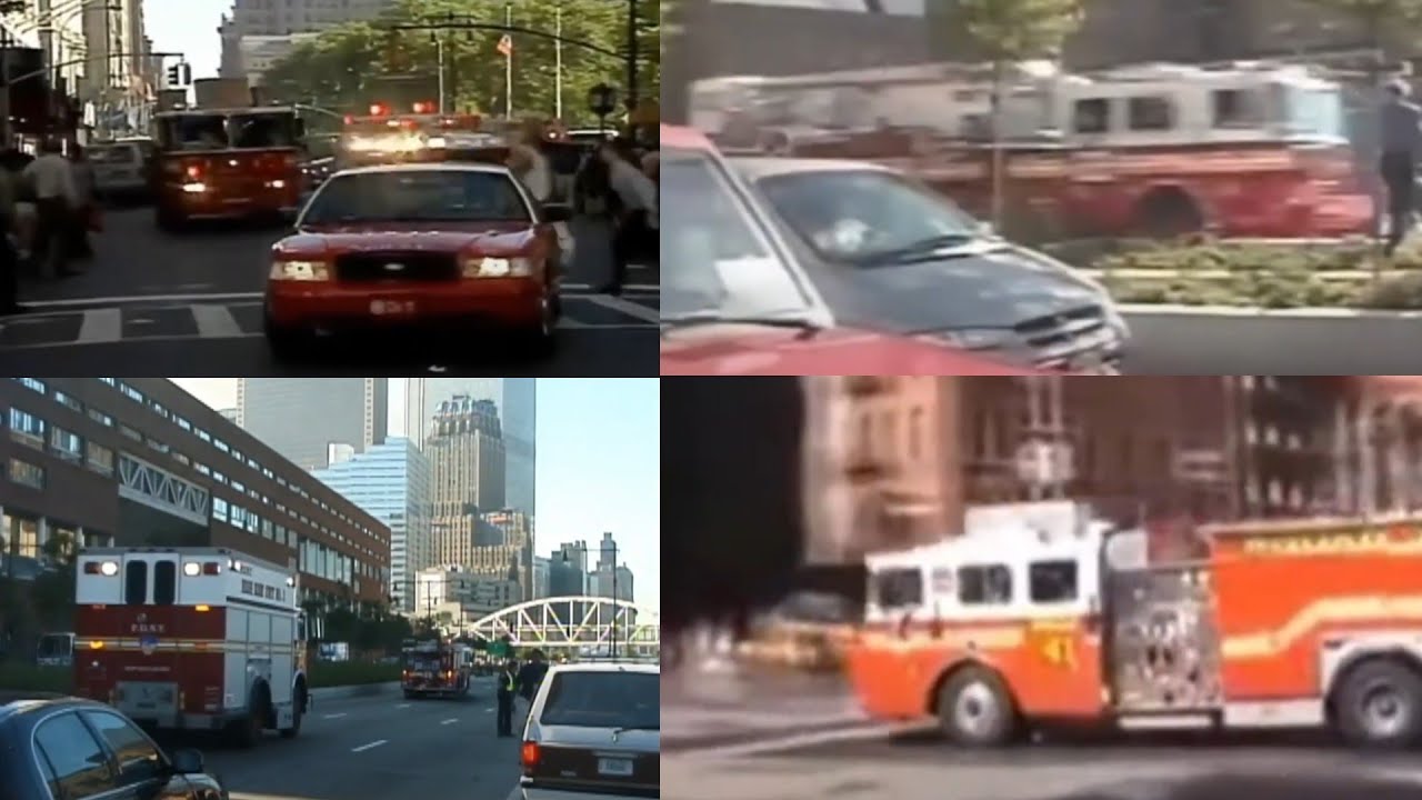 Footage Compilation of FDNY Units and Emergency Vehicles Responding on 9/11 Part 2