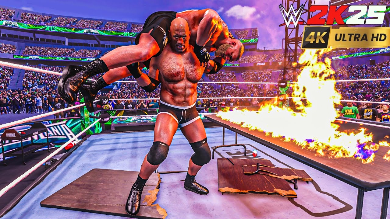 BROCK LESNAR VS  GOLDBERG WWE UNIVERSAL CHAMPIONSHIP  MATCH WWE2K25 LEGEND MODE GAMEPLAY
