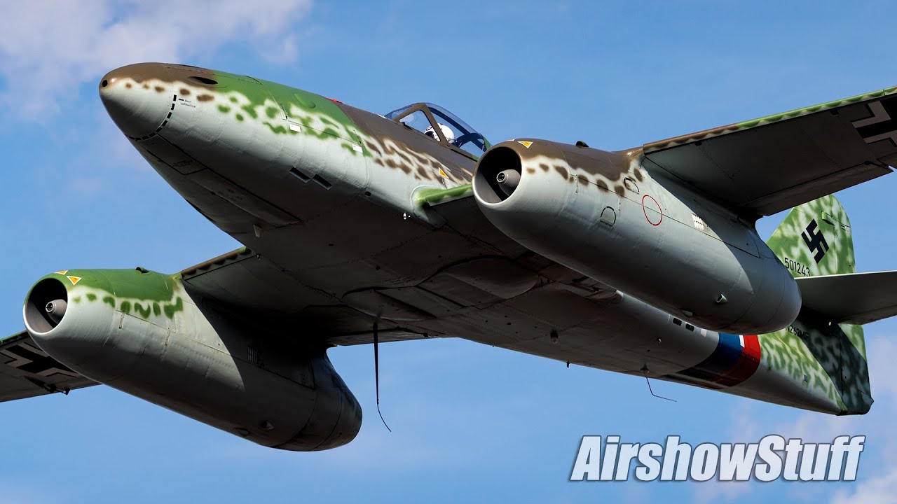 In the Pyro Field! Me262 Low Flybys and Jet Car Race - Warbirds Over Monroe Airshow 2025