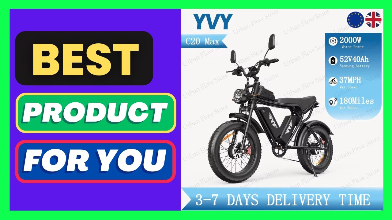 YVY C20 MAX v&eacute;lo &eacute;lectrique 2000W double moteur, batterie lithium 52V